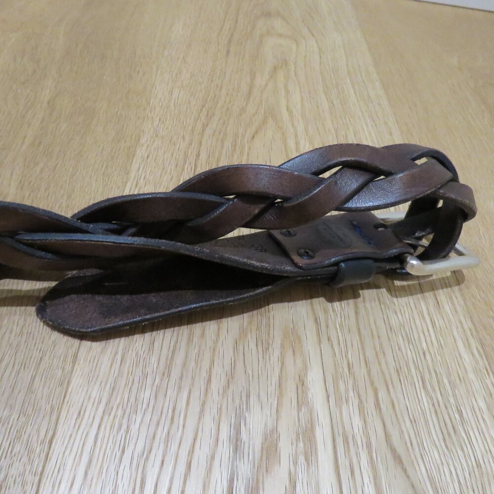 PHANTASMAGORIA LEATHER Dylan Braided Leather Belt in Dark Brown Western Size 38 - Picture 8 of 12